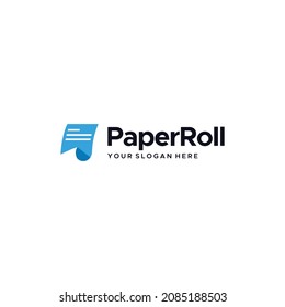 minimalist PaperRoll writer notes Logo design 