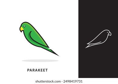 minimalist parakeet logo symbol, parakeet icon
