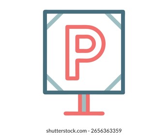 Diseño minimalista del Vector de la muestra del aparcamiento con Helvetica y Fuentes del mensajero