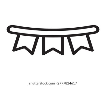 minimalist party banner with triangular flags vector illustration