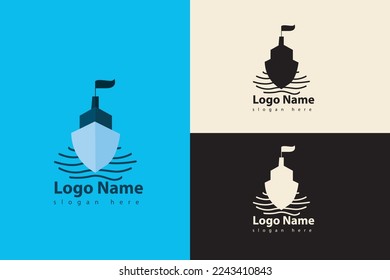 MINIMALIST PASSENGER SHIP LOGO VECTOR WITH VARIOUS COLOR TEMPLATE