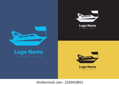 MINIMALIST PASSENGER SHIP LOGO VECTOR WITH VARIOUS COLOR TEMPLATE