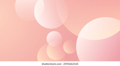 Minimalist pastel banner background with pink and yellow gradations. Geometric circle effect style, perfect for modern abstract designs.