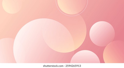 Minimalist pastel banner background with pink and yellow gradations. Geometric circle effect style, perfect for modern abstract designs.