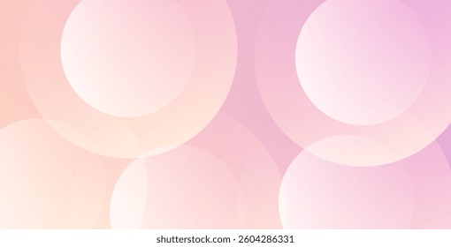 Minimalist pastel banner background with pink and yellow gradations. Geometric circle effect style, perfect for modern abstract designs.