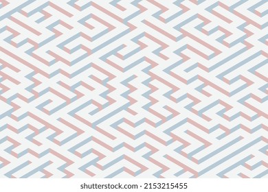 Minimalist pastel endless maze vector 3d background illustration. Isometric labyrinth pattern with transparent noise texture - Powered by Shutterstock - Get 15% off with code: PIKWIZARD15