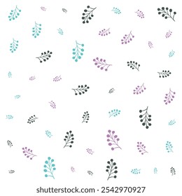 Padrão de ramificação de folha de pastel minimalista