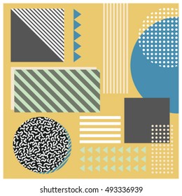 Minimalist pattern with geometric shapes. Memphis style. Vector illustration