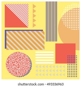 Minimalist pattern with geometric shapes. Memphis style. Vector illustration