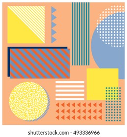 Minimalist pattern with geometric shapes. Memphis style. Vector illustration