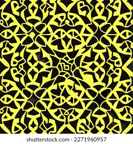 minimalist pattern mosaic, illustration pattern design, yellow background