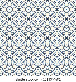 Minimalist pattern. Repeated segmented circles abstract ornament. Geometric figures wallpaper. Modern background.  Simple digital paper, textile print. Seamless surface design. Vector illustration
