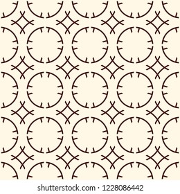 Minimalist pattern. Repeated segmented circles abstract ornament. Geometric figures wallpaper. Modern background.  Simple digital paper, textile print. Seamless surface design. Vector illustration