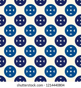 Minimalist pattern. Repeated stylized circles abstract ornament. Geometric figures wallpaper. Modern background.  Simple digital paper, textile print. Seamless surface design. Vector illustration