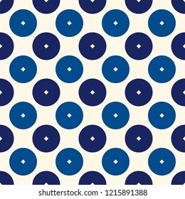 Minimalist pattern. Repeated stylized circles abstract ornament. Geometric figures wallpaper. Modern background.  Simple digital paper, textile print. Seamless surface design. Vector illustration