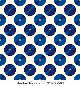 Minimalist pattern. Repeated stylized circles abstract ornament. Geometric figures wallpaper. Modern background.  Simple digital paper, textile print. Seamless surface design. Vector illustration