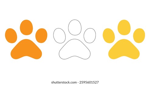Minimalist Paw Print Illustration for Pet and on white background