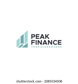 minimalist PEAK FINANCIAL increase logo design