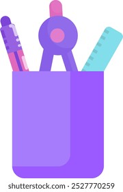 Minimalist Pencil Box on White Background