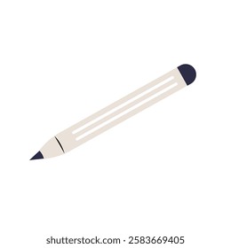 Minimalist Pencil Icon In Flat Vector Illustration Symbolizing Writing, Drawing, Creativity, Education, Stationery, Office Supplies, Isolated On White Background