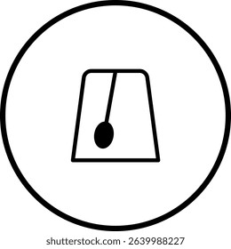 Minimalist pendulum icon, symbolizing time measurement and scientific experimentation