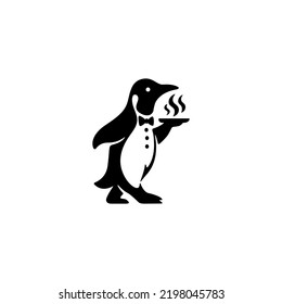 Minimalist Penguin Chef Caterer Logo Template