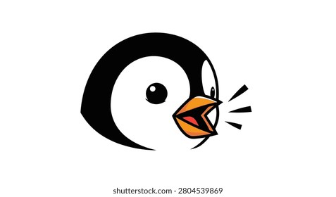 Minimalist penguin head icon for modern brand identity.