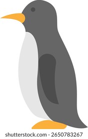 Minimalist Penguin Illustration on White Background