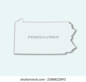 Minimalist Pennsylvania state map with a clean, stylish design. Ideal for history, travel, and business projects.	