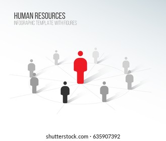 Minimalist people 3d cycle diagram template  - white version