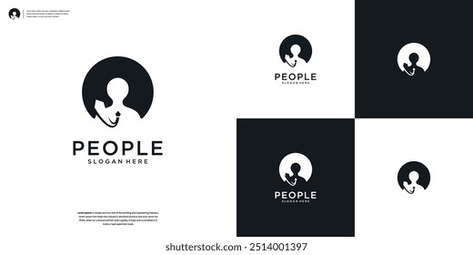 Inspiração minimalista no design do logotipo de pessoas e família humana