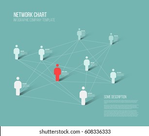 Minimalist People Network 3d Diagram Template 