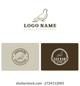 Minimalistisches Vogel-Logo im Wappenformat für Vermächtnis, Ruhe oder professionelles Branding.