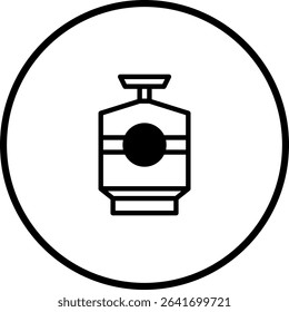 Minimalist perfume bottle icon, elegant fragrance symbol in outlined black and white