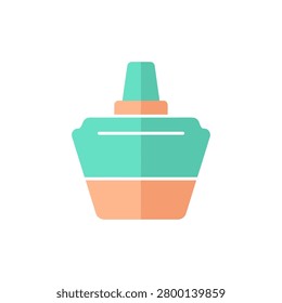 Minimalist perfume bottle symbol in a clean modern flat style. Ideal for cosmetic branding and luxury product marketing.