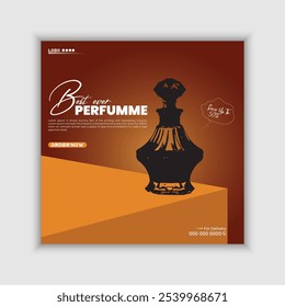Minimalist perfume social media post template design.