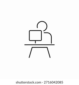 Vector de signo de icono de configuración de computadora de persona minimalista