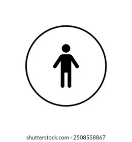 Minimalist person icon within a circle, representing user identity, profiles, or personalized services, ideal for digital platforms, social media, and customer-centric applications.