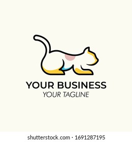 Minimalist Pet Shop Cat Sitting Logo