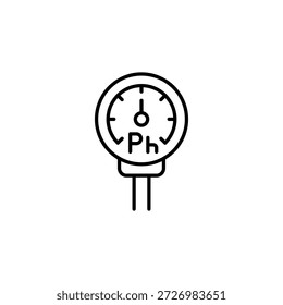 Icono minimalista del medidor de Ph para la Ciencia y la investigación