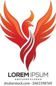 Minimalistische Phoenix-Logo-Vektorgrafik-Illustration mit einem Phoenix-Symbol-Logo