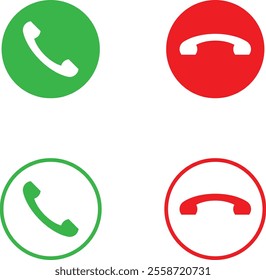 Minimalist phone call set vector
