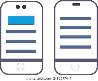 minimalist phone lines illustrative vector