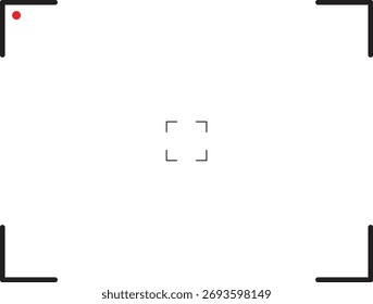 Diseño minimalista de la frontera del marco de la foto con las esquinas negras limpias en fondo blanco. Plantilla moderna simple para la Imagen Video, la fotografía o la presentación de pósters. Perfecto para el uso de diseño digital o de impresión.