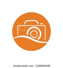 Minimalist photography logo concept, fit for lens store, photo studio and camera business. Illustration vector logo.