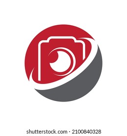 Minimalist photography logo concept, fit for lens store, photo studio and camera business. Illustration vector logo.