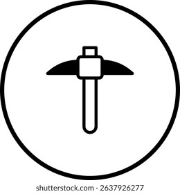 Minimalist Pickaxe Icon: Simple Mining Symbol for Web Design and App Development