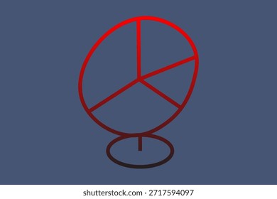 Un gráfico circular minimalista que se muestra en un soporte o base Pequeña.