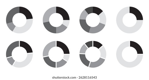 Minimalist pie chart icon in flat design. Clean and simple flat design pie chart icon representing data visualization, analytics, or statistics. Ideal for UI and UX, infographics, and business. EPS 10