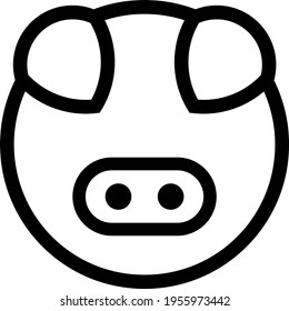 Minimale Schweinekopfsymbol Version 1